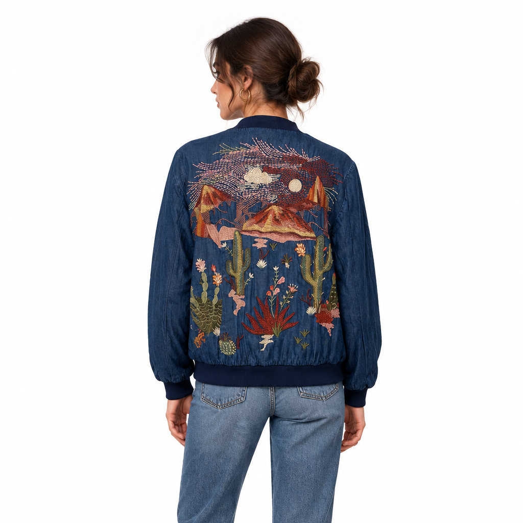 Johnny Was Embroidered Bomber Jacket-Gazelle Fashion and Style 