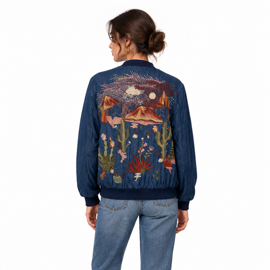 Johnny Was Embroidered Bomber Jacket-Gazelle Fashion and Style 
