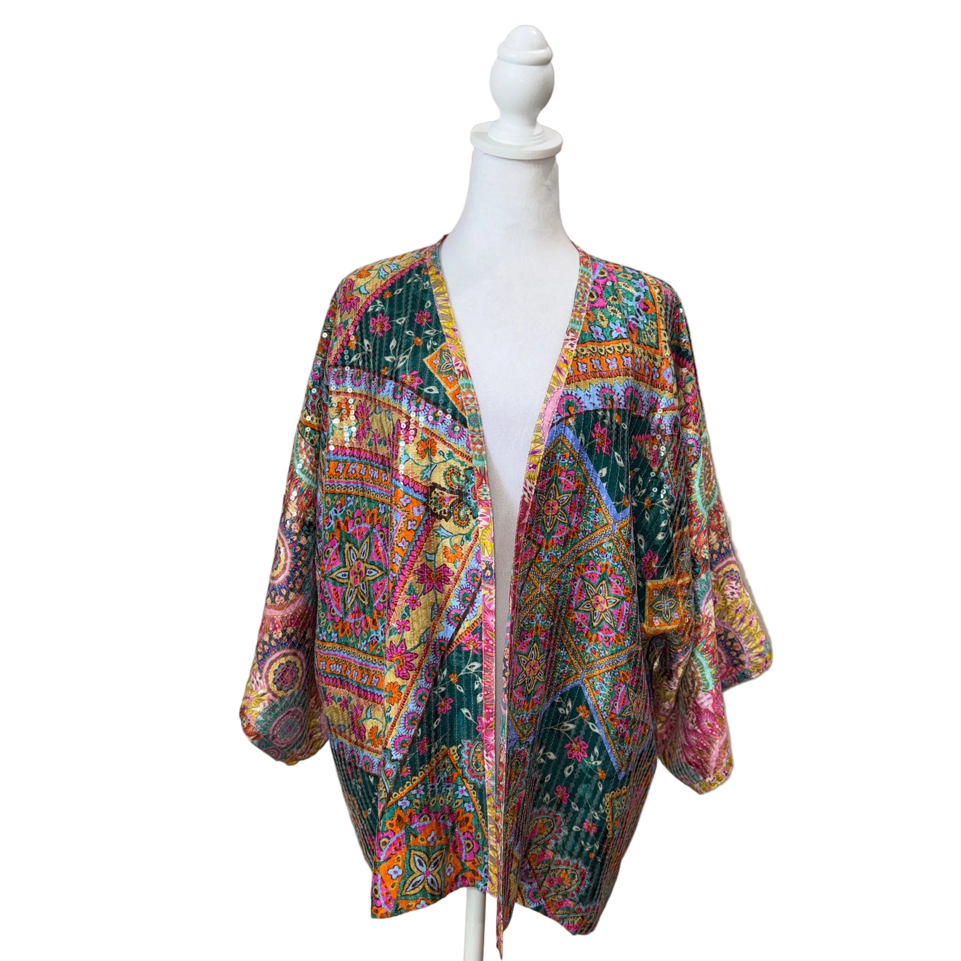 Johnny Was Bomi Sequin Kimono-TOPS-Gazelle Fashion and Style