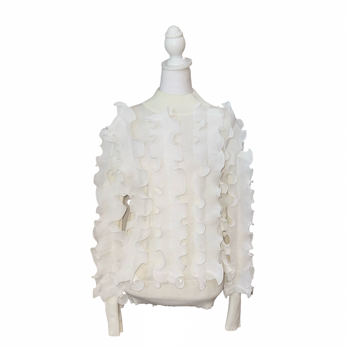 Anne Fontaine Ruffle Sleeve Top- Gazelle Fashion and Style 