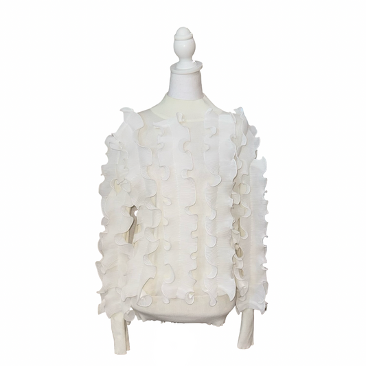 Anne Fontaine Ruffle Sleeve Top- Gazelle Fashion and Style 