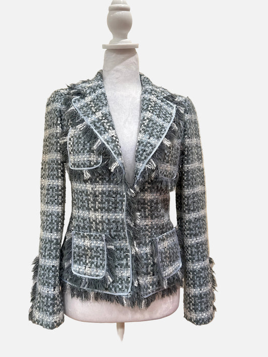 Angel Nina Gray Tweed Blazer-BLAZER-38-Grey/Blue-Excellent-Gazelle Fashion and Style