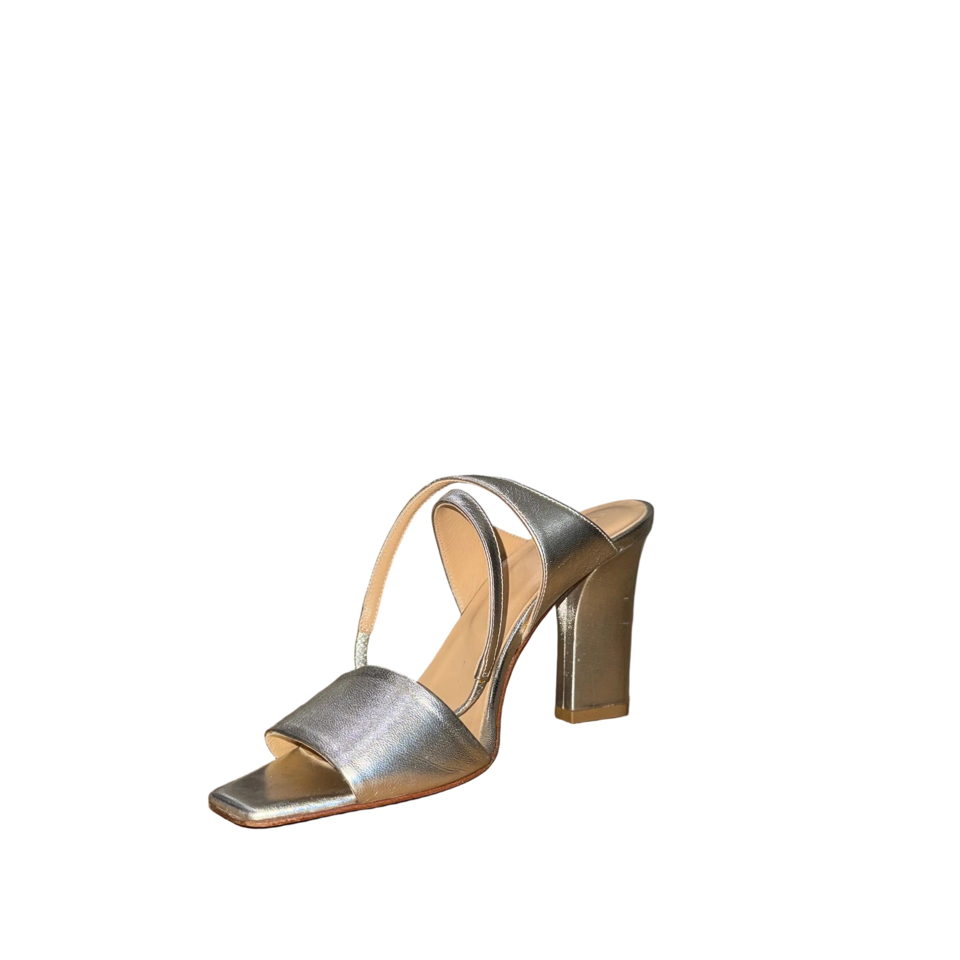 Aeyde Metallic Silver Sandals Heels- Gazelle Fashion and Style 
