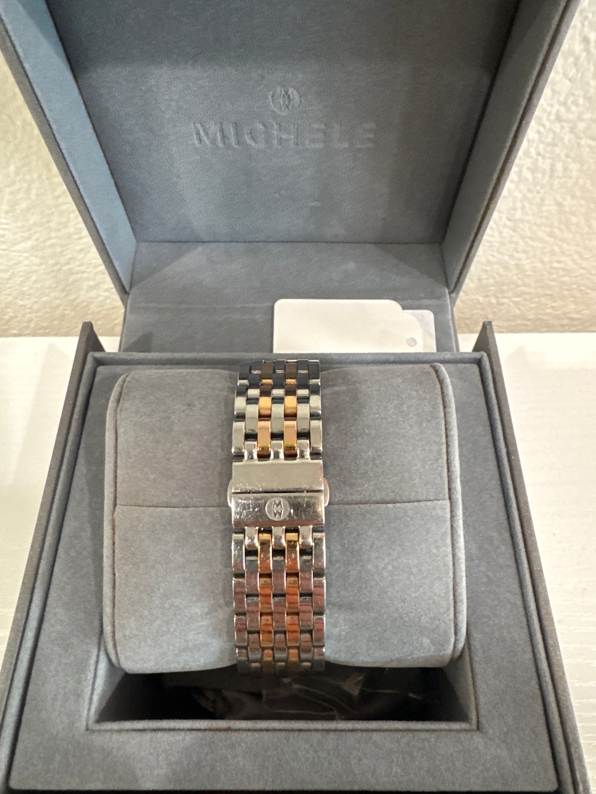 Michele Deco Two- Tone Rose Gold Diamond Chronograph Watch-WATCH-Gazelle Fashion and Style