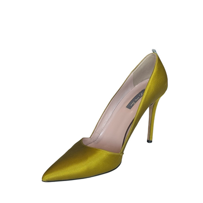 SJP Green Satin Pumps-SHOES-Gazelle Fashion and Style