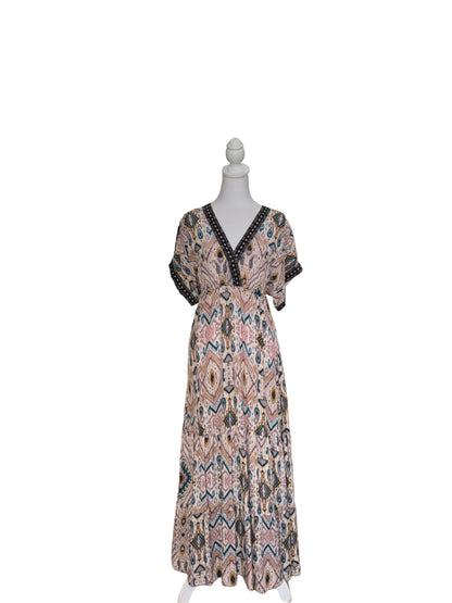 Johnny Was Silk Printed Maxi Dress- Gazelle Fashion and Style 
