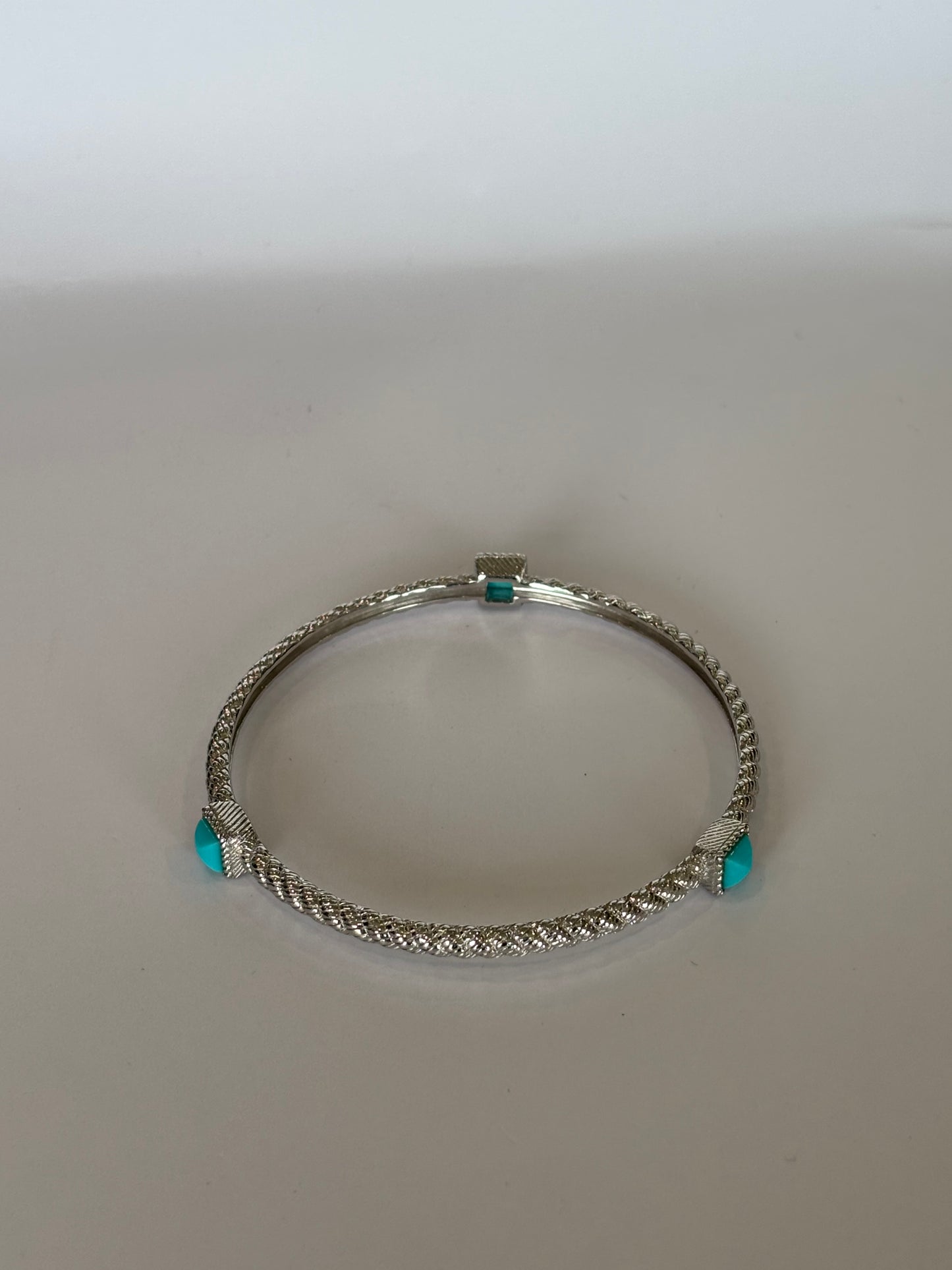 Judith Ripka Sterling Silver Turquoise Rope Twist Bracelet-BRACELET-M-Silver-New-Gazelle Fashion and Style