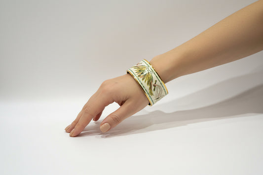 Hermès Extra Wide Enamel Bangle Bracelet-JEWELRY-Gazelle Fashion and Style
