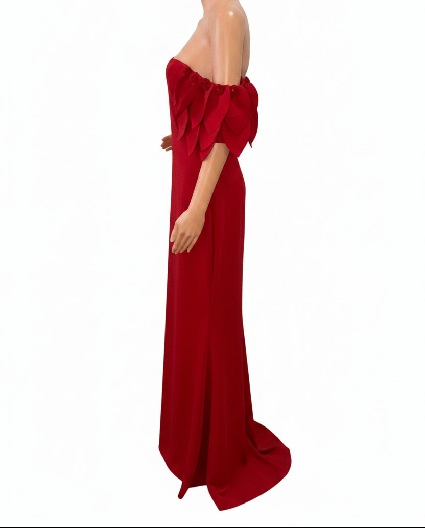 Badgely Mischka Off-Shoulder Maxi Dress-DRESS-Gazelle Fashion and Style