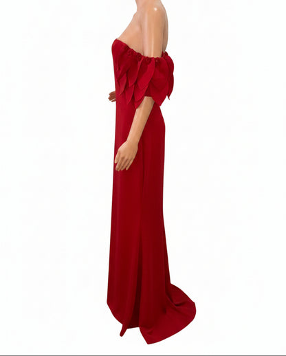 Badgely Mischka Off-Shoulder Maxi Dress-DRESS-Gazelle Fashion and Style