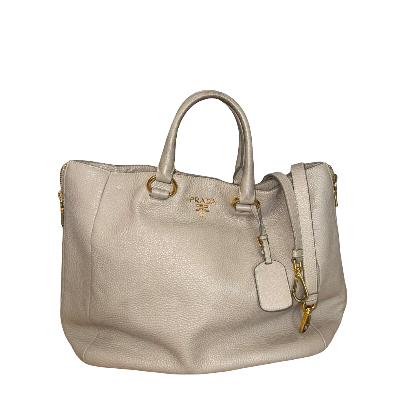 Prada Vitello Daino Leather Handle Bag- Gazelle Fashion and Style 