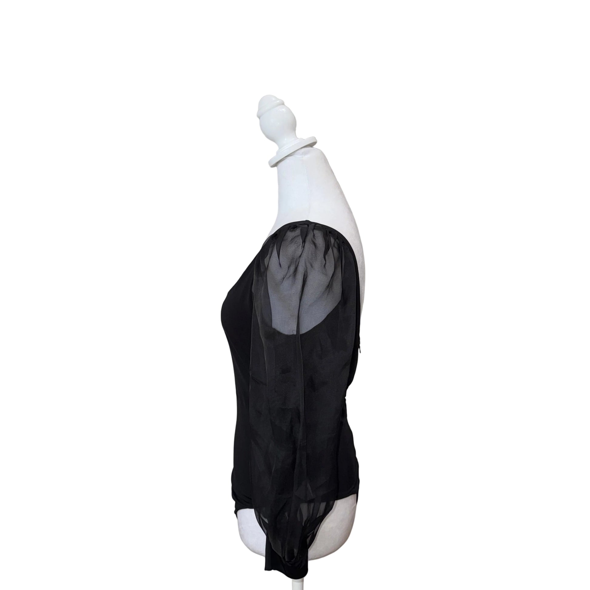 Alice + Olivia Jilliane Scoop Neck Puff Sleeve Bodysuit-TOPS-Gazelle Fashion and Style