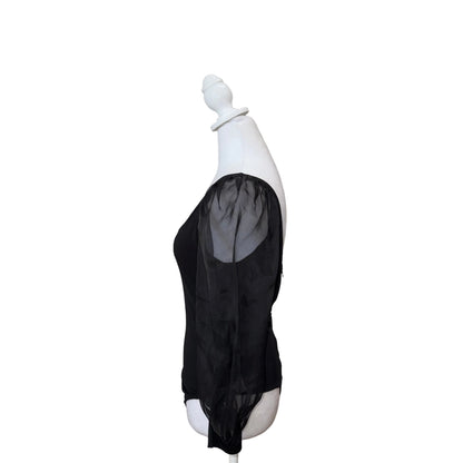 Alice + Olivia Jilliane Scoop Neck Puff Sleeve Bodysuit-TOPS-Gazelle Fashion and Style