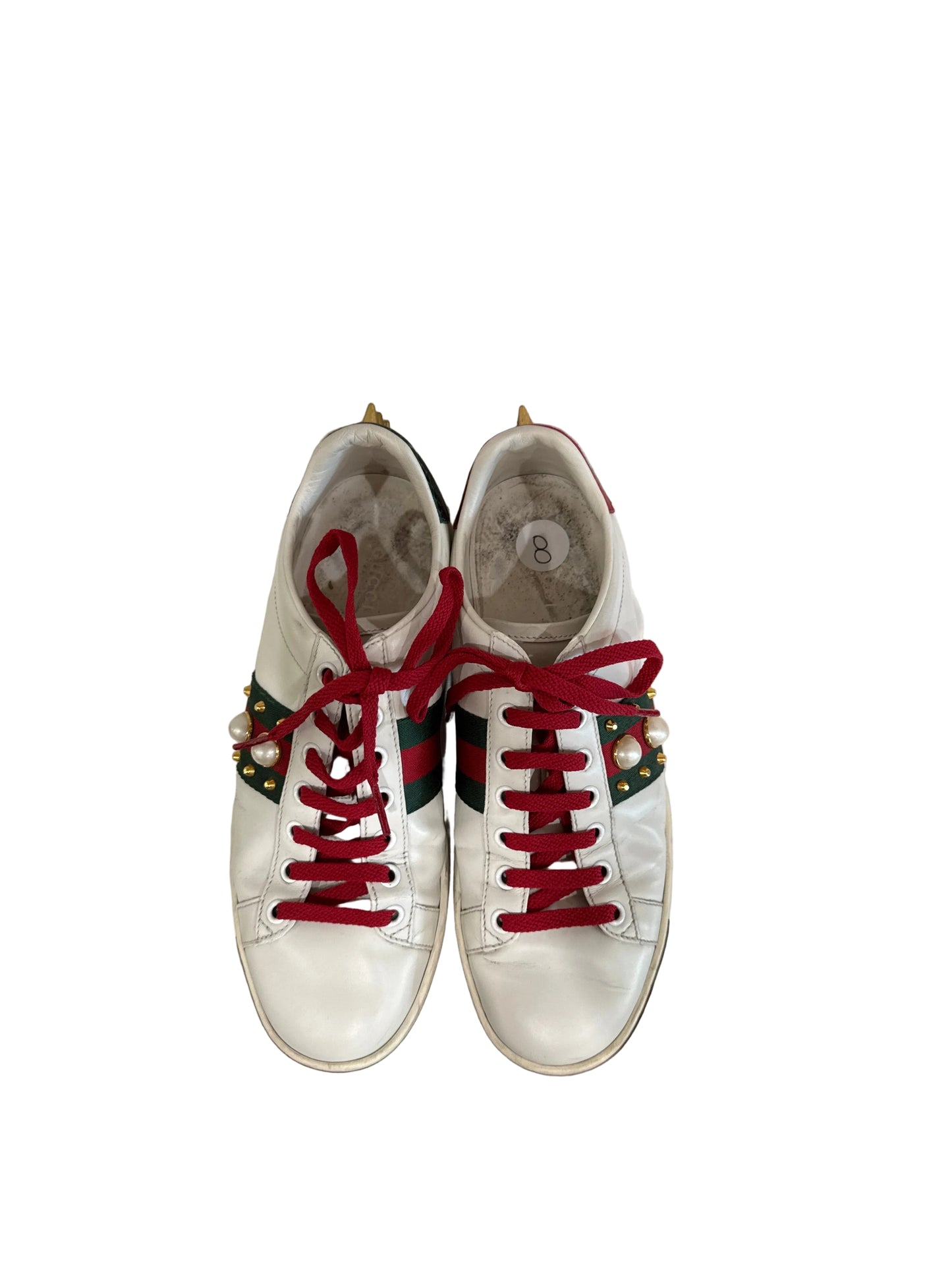 Gucci Red and Green Sneakers with Embellishments-SHOES-Gazelle Fashion and Style