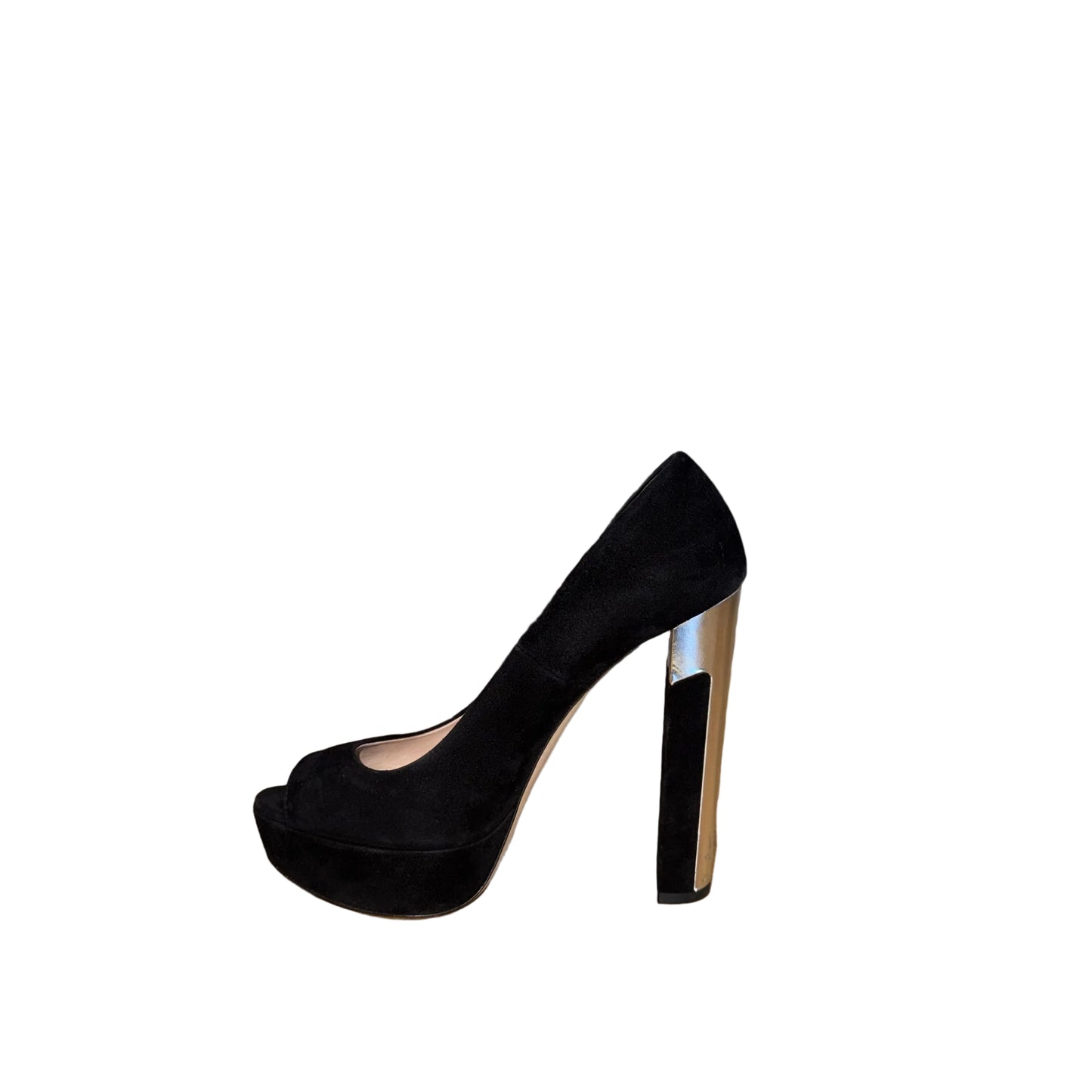 Miu Miu Suede Peep Toe Heel- Gazelle Fashion and Style