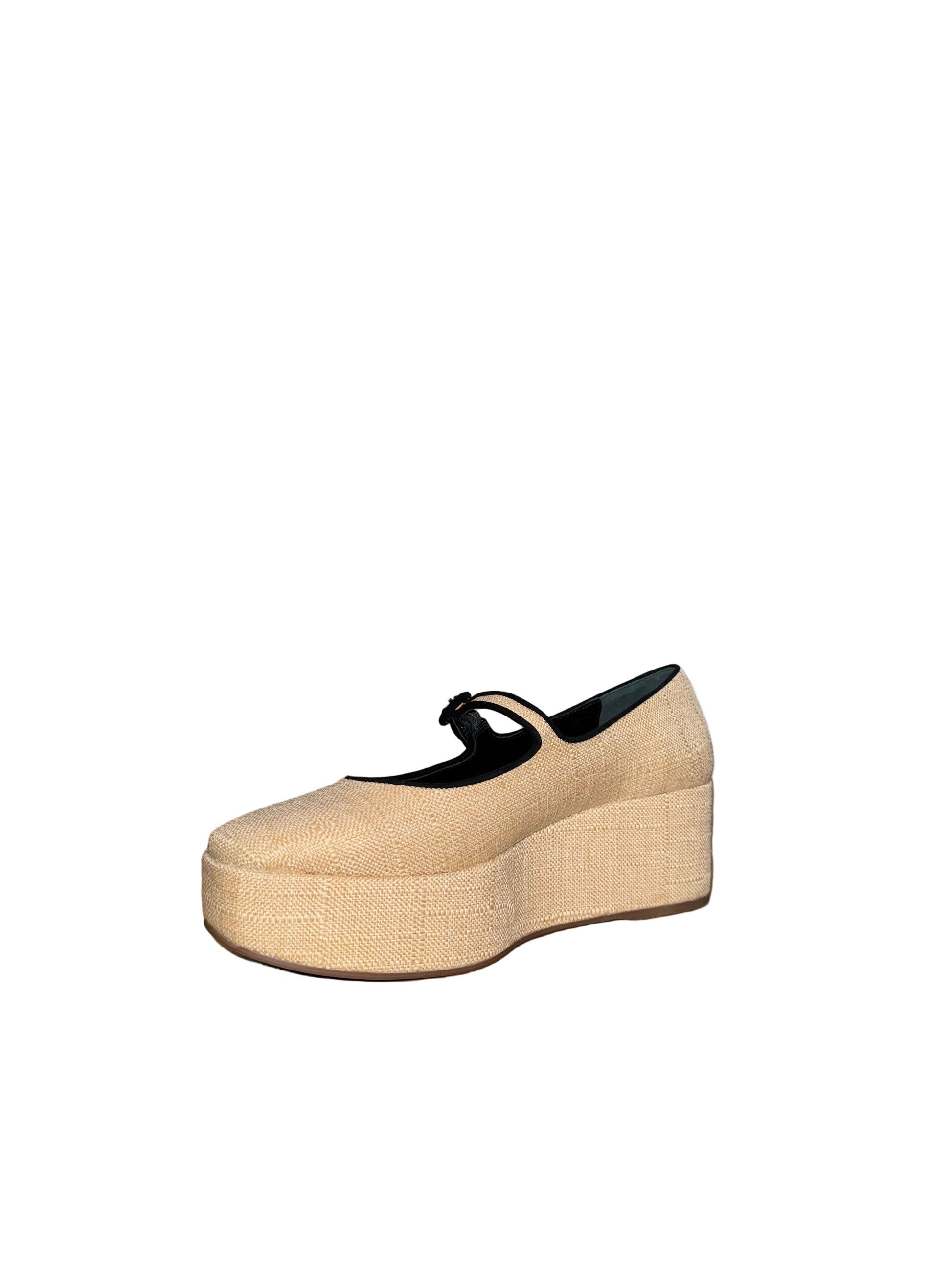 Larroude Blair Raffia Platform Shoes-Gazelle Fashion and Style
