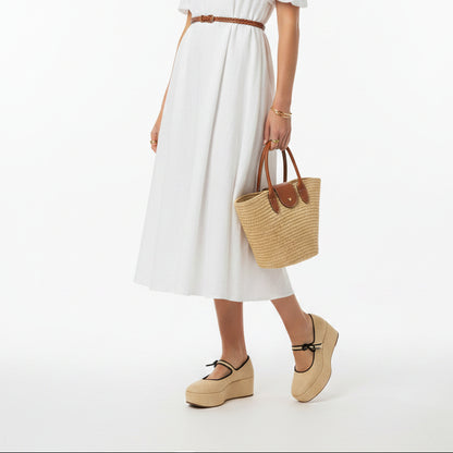 Larroude Blair Raffia Platform Shoes-Gazelle Fashion and Style