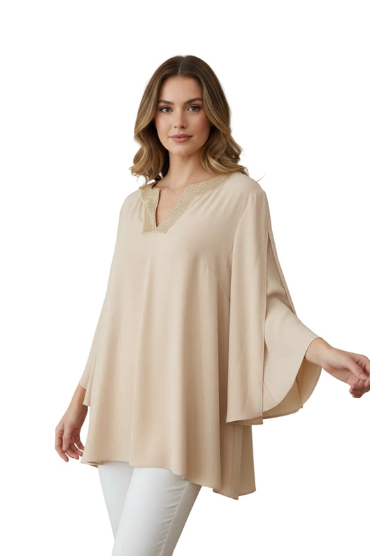 St. John Beaded Neck Top-TOPS-Gazelle Fashion and Style