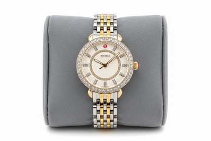 Michele Sidney Classic Two-Tone Diamond Watch-WATCH-Gazelle Fashion and Style