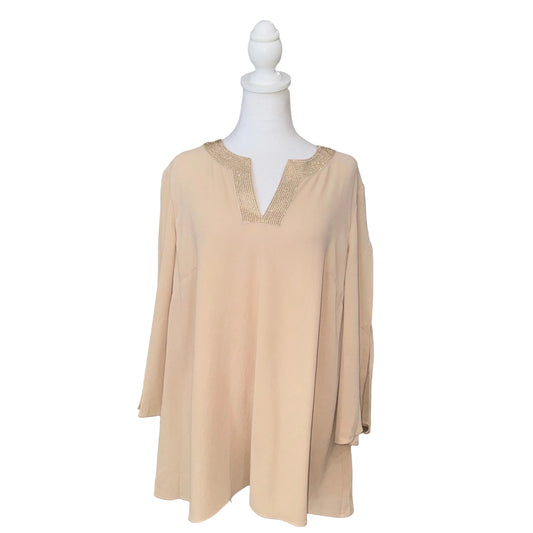 St. John Beaded Neck Top-TOPS-m-Gold-New-Gazelle Fashion and Style