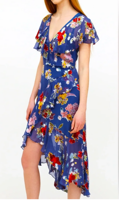 Alice + Olivia Electra Ruffle Chifron Cocktail Dress- Gazelle Fashion and Style 