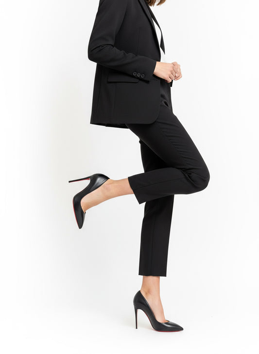 Christian Louboutin Black Leather High Heels-SHOES-Gazelle Fashion and Style