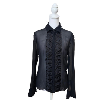 Valentino Silk Sheer Button Up-TOPS-Gazelle Fashion and Style