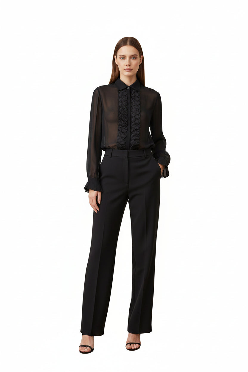 Valentino Silk Sheer Button Up-TOPS-Gazelle Fashion and Style