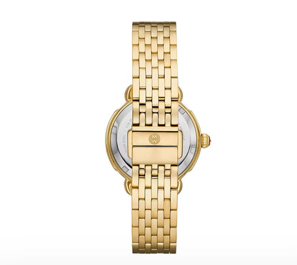Michele Sidney Classic 18K Gold-Plated Steel Mother of Pearl Dial Diamonds Watch $1,850-WATCH-Gazelle Fashion and Style