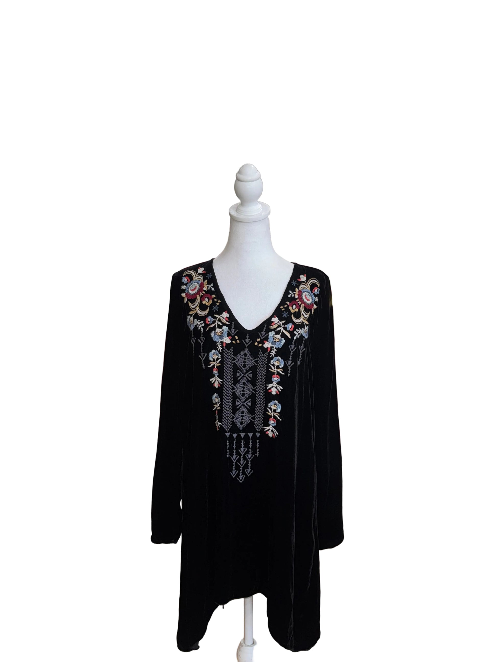 Johnny Was Velvet Tunic Dress- Gazelle Fashion and Style 