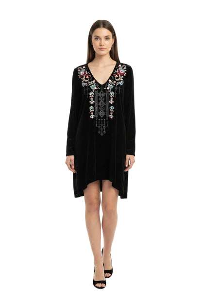 Johnny Was Velvet Tunic Dress- Gazelle Fashion and Style 