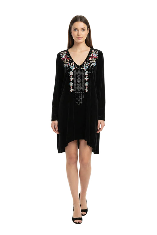Johnny Was Velvet Tunic Dress- Gazelle Fashion and Style 