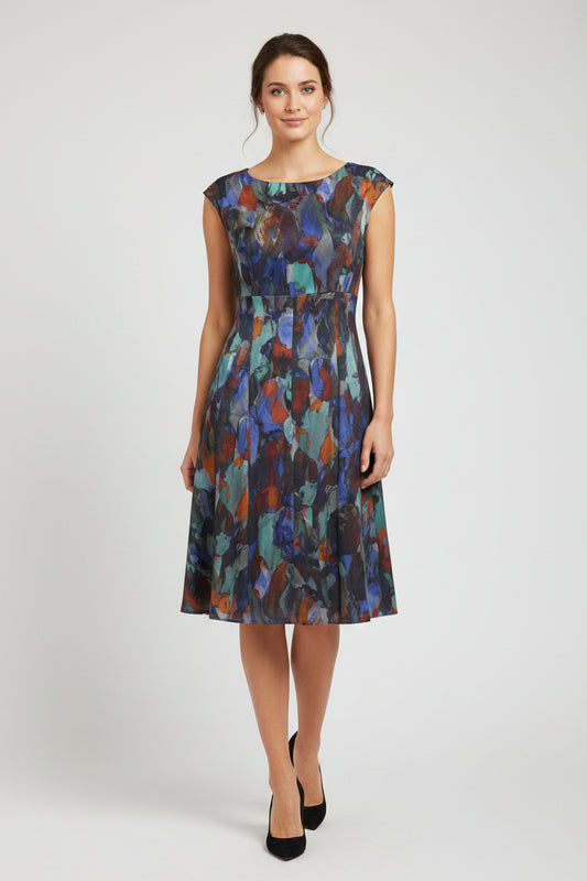 Lafayette Sleeveless Patterned Dress-DRESS-Gazelle Fashion and Style