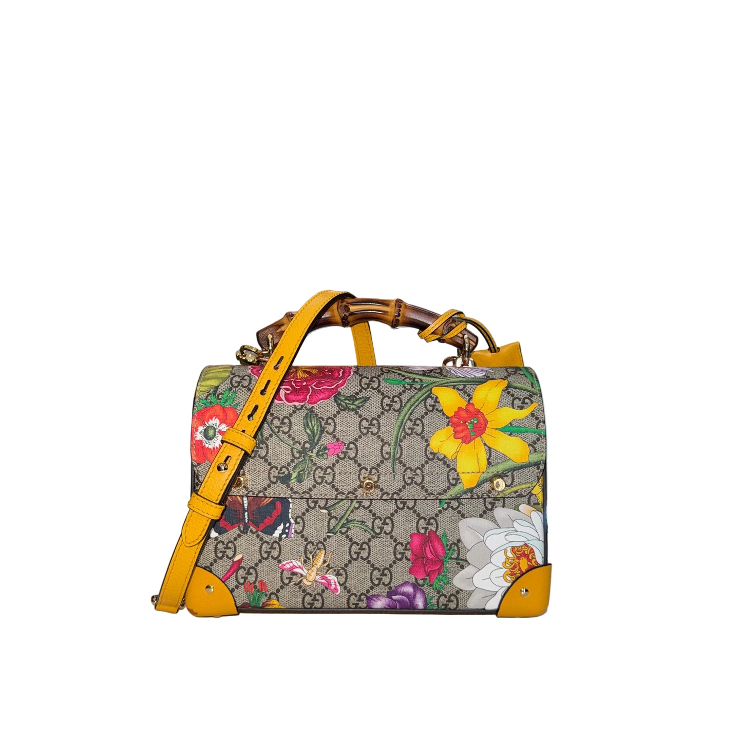 Gucci Flora Flora Bamboo Handbag- Gazelle Fashion and Style 