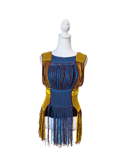 Missoni Fringe Sheath Knit Top-TOPS-Gazelle Fashion and Style