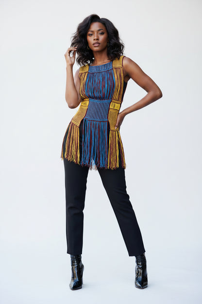 Missoni Fringe Sheath Knit Top-TOPS-Gazelle Fashion and Style