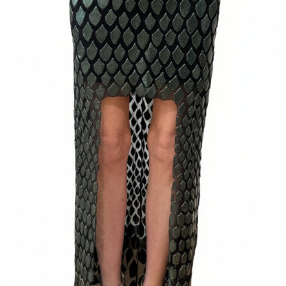 Ema Savahl Couture Mandarin Dragon Scale Dress-DRESS-Gazelle Fashion and Style