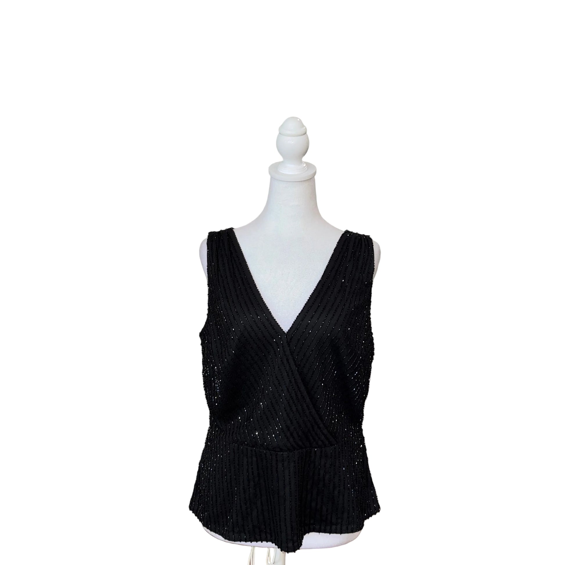 Adriana Papell Sleeveless Beaded Top- Gazelle Fashion and Style 