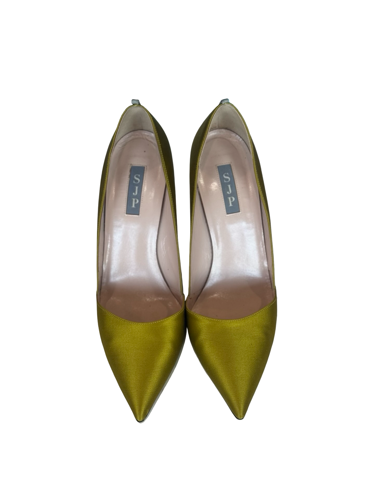 SJP Green Satin Pumps-SHOES-Gazelle Fashion and Style