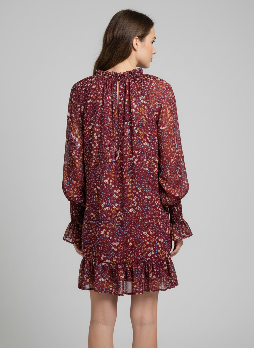 Sabina Musayev Floral Long Sleeve Dress-DRESS-Gazelle Fashion and Style