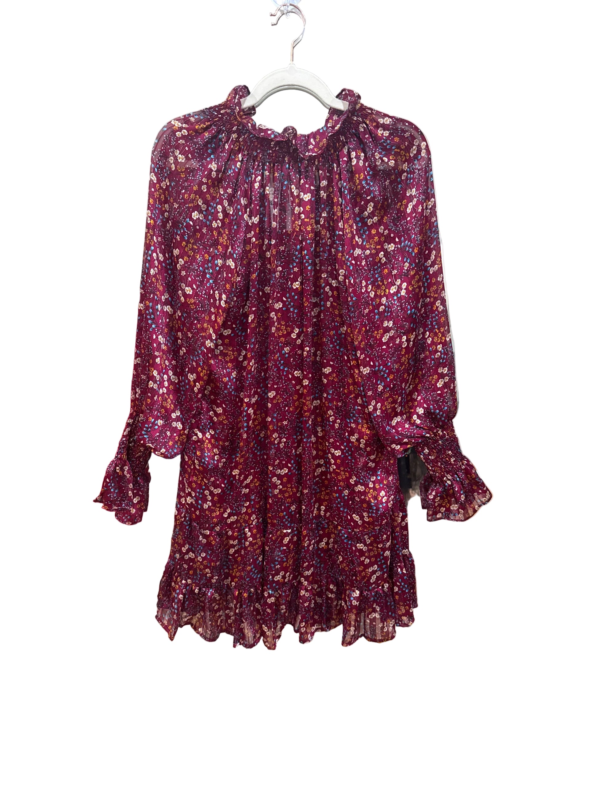 Sabina Musáyev Floral Purple Long Sleeve Dress-DRESS-Gazelle Fashion and Style