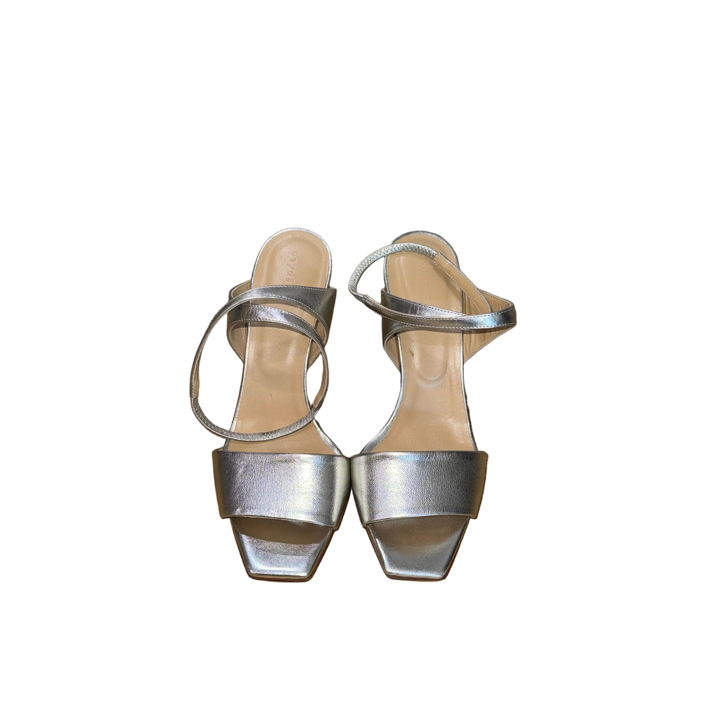 Aeyde Metallic Silver Sandals Heels- Gazelle Fashion and Style 
