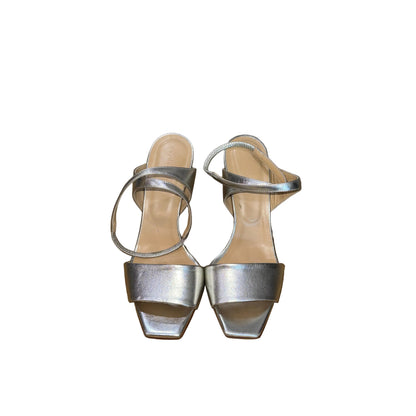 Aeyde Metallic Silver Sandals Heels- Gazelle Fashion and Style 