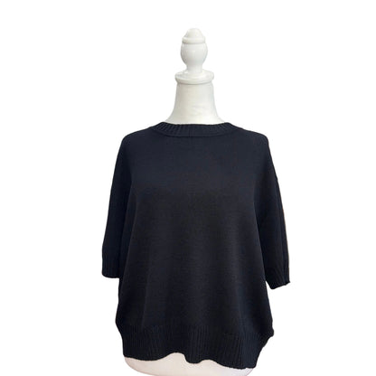 St. John Short Sleeve Top-SWEATERS-large-black-Excellent-Gazelle Fashion and Style