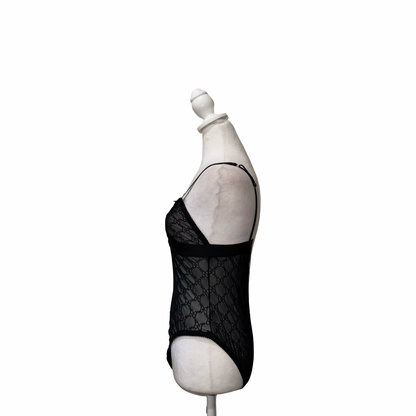 Gucci Sheer Black Bodysuit- Gazelle Fashion and Style 