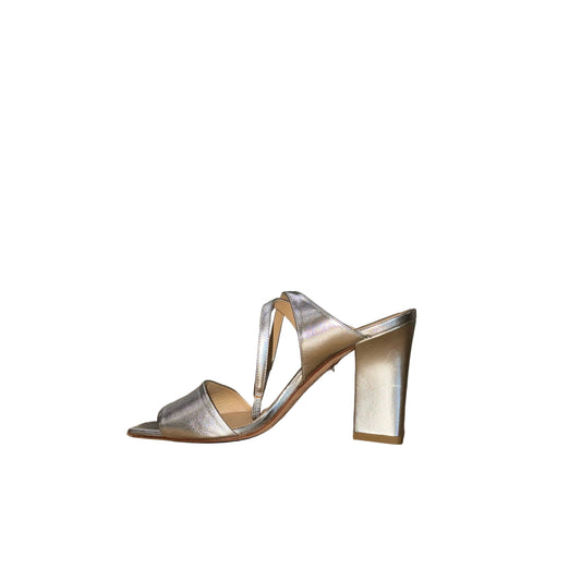 Aeyde Metallic Silver Sandals Heels- Gazelle Fashion and Style 