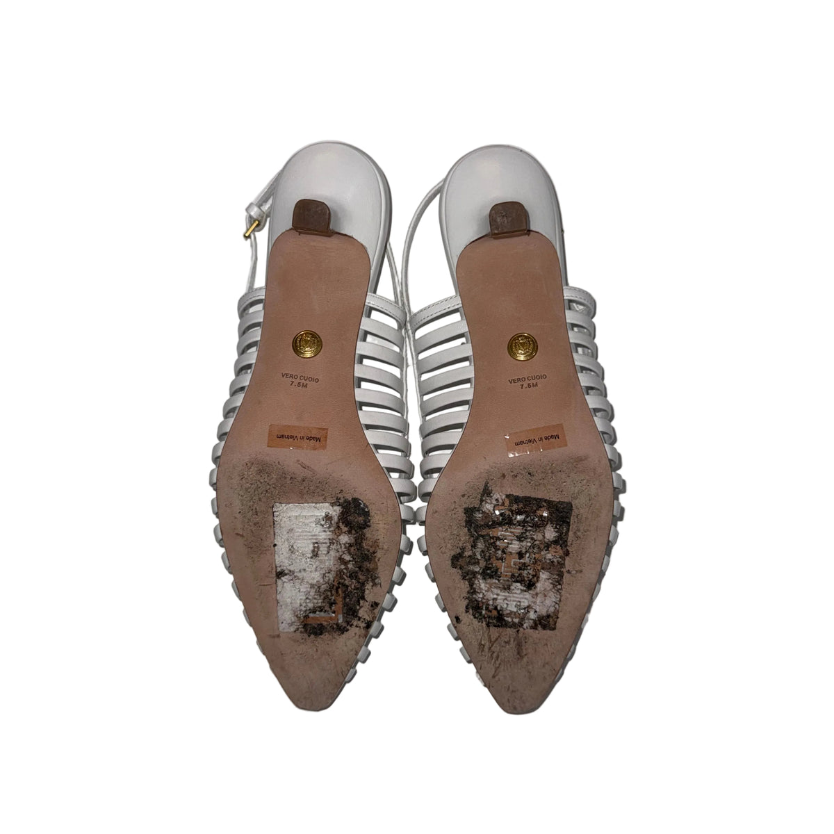 Veronica Beard White Strappy Heels-SHOES-Gazelle Fashion and Style