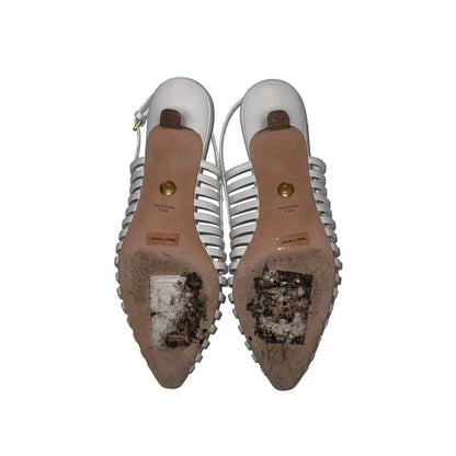 Veronica Beard White Strappy Heels-SHOES-Gazelle Fashion and Style