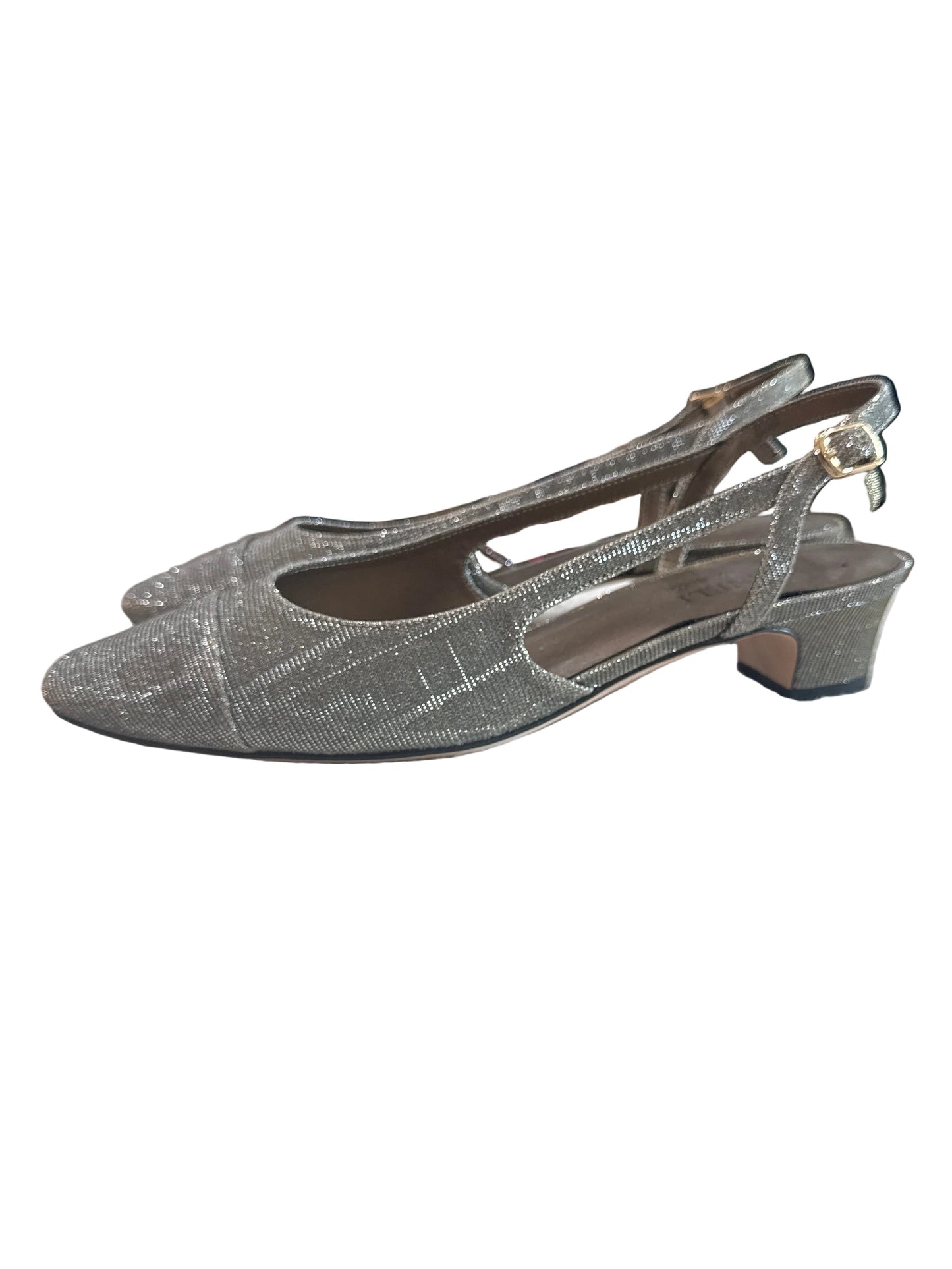 Vaneli Silver Slingback Heels-SHOES-Gazelle Fashion and Style