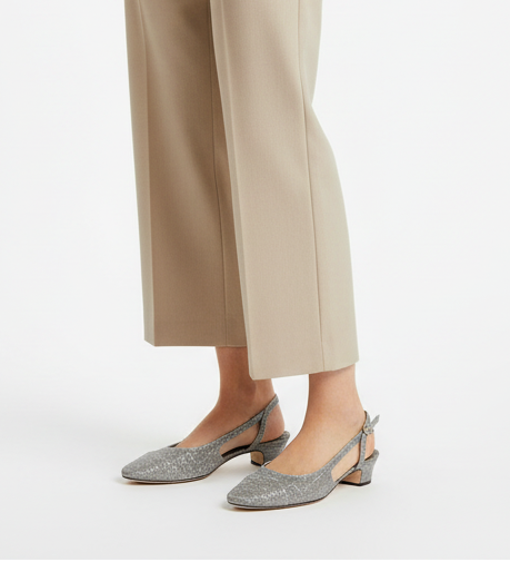 Vaneli Silver Slingback Heels-SHOES-8.5-silver-Used-Gazelle Fashion and Style